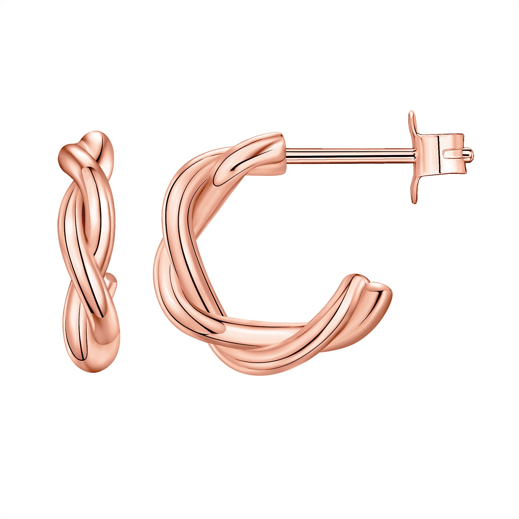 PAVOI 14K Gold Plated Chunky Huggie Earrings for Women, Small Hoop Earrings