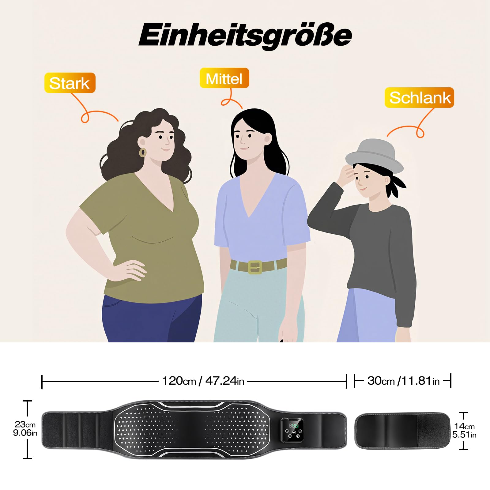 Kabelloser Wärme- und Massagegürtel für den Rücken, Heizkissen für Lendenwirbelsäule mit 3 Luftdruck-Massage Modi & 4 Wärmestufen, Linderung von Rückenschmerzen und Ischias, 4000 mAh Akku