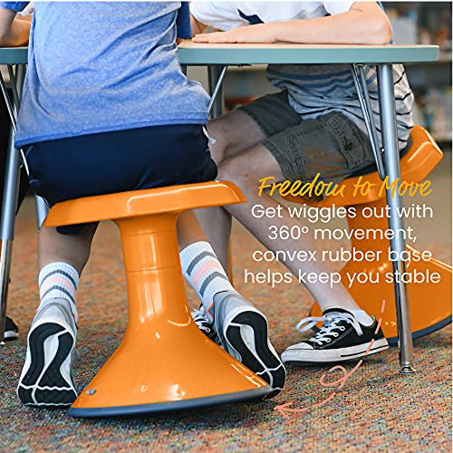Image of ECR4Kids ACE Active Core Engagement Wobble Stool, 15-Inch Seat Height, Flexible Seating, Orange