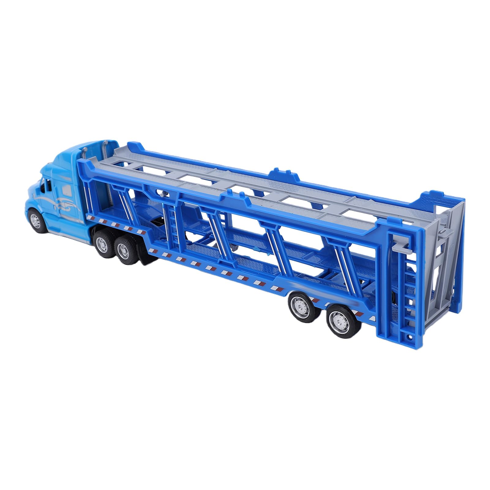 Alomejor 1:48 Alloy Car Carrier, Detailed Replica Truck Model, Functional Trailer, for Multiple Miniature Cars, for Collectors and Enthusiasts Display, Interactive Play (Blue)