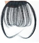 Lelinta Faux Bangs One Piece Hair Temples Fashion Air Fringe Clip in Hair Fringe-Natural Black