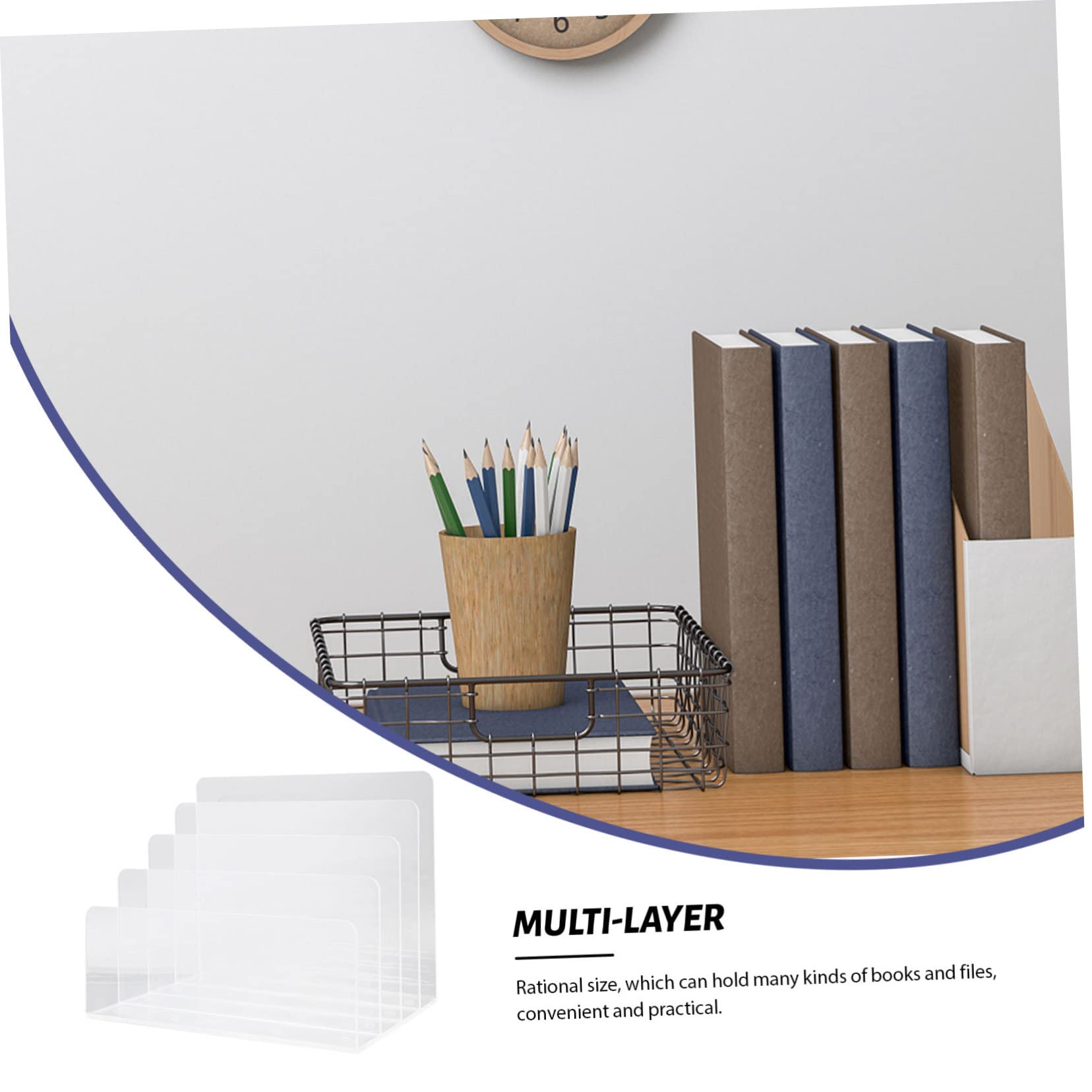 Veemoon Portadocumenti Multifunzione in Acrilico Resistente Organizzatore Documenti Scrivania Riviste per Ufficio Design Elegante e
