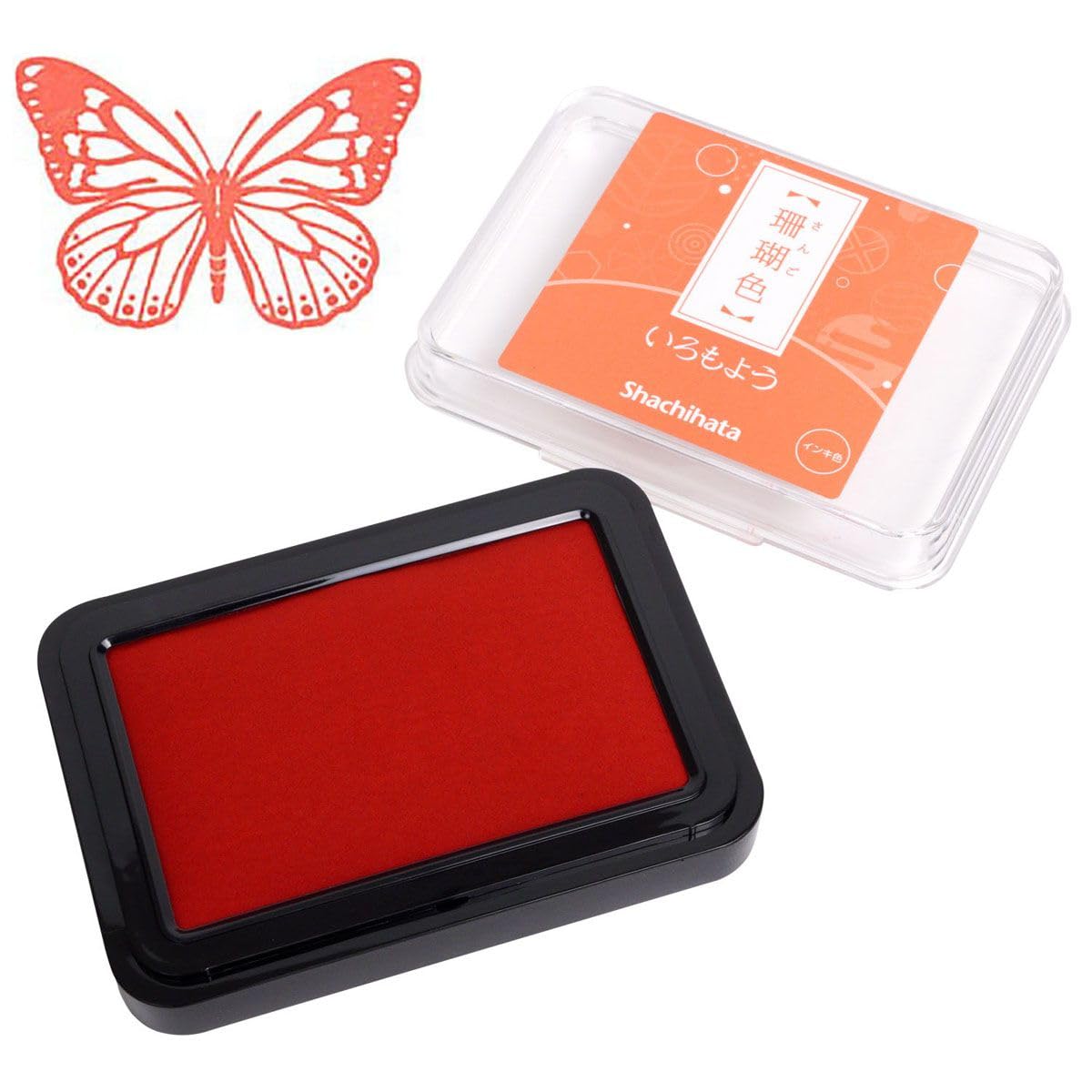 IROMOYO Stamp PAD, Traditional Japanese Ink Colour, Oil-Based Ink pad - Orange