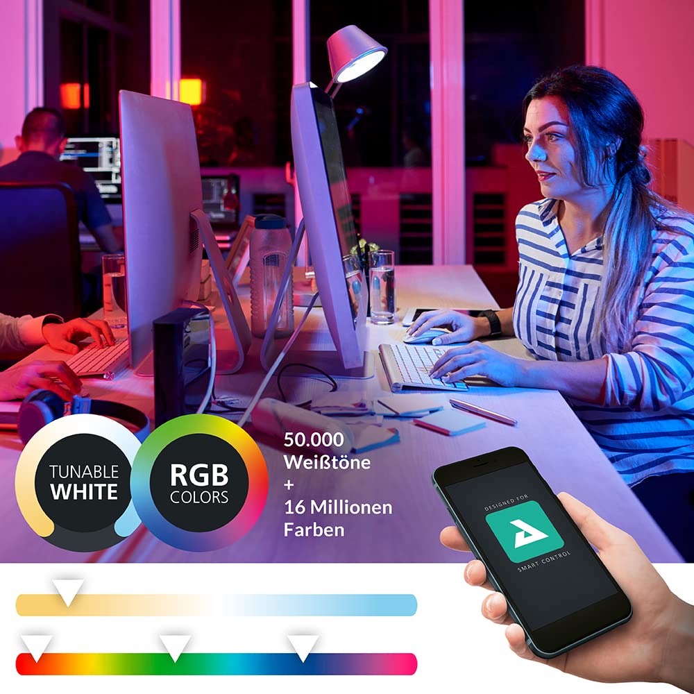 Eglo Connect.z Smart Home E14 LED Light Bulb, P45, ZigBee Lightbulb, app and Voice Control, dimmable, RGB - Image 3