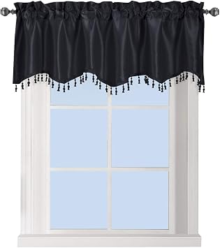sheetsnthings Black One Straight Valance Measures 70 inch Wide by 17 inch DropLength, 100% Polyester