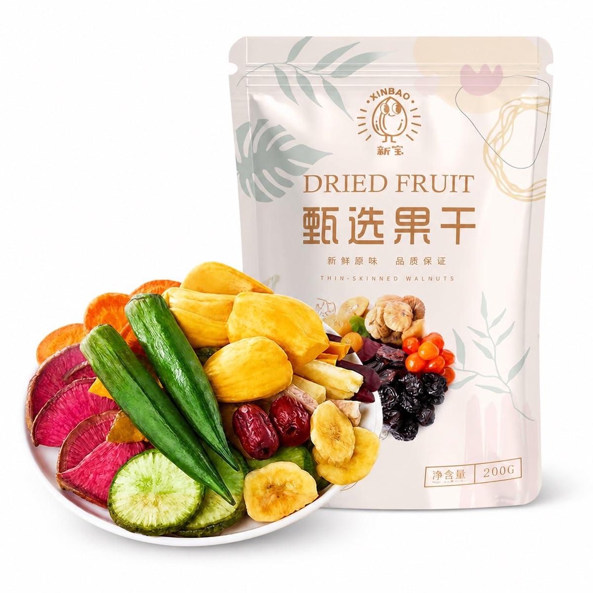 Mezcla De Verduras Y Frutas Crujientes Botana Deliciosa Bolsa 200g