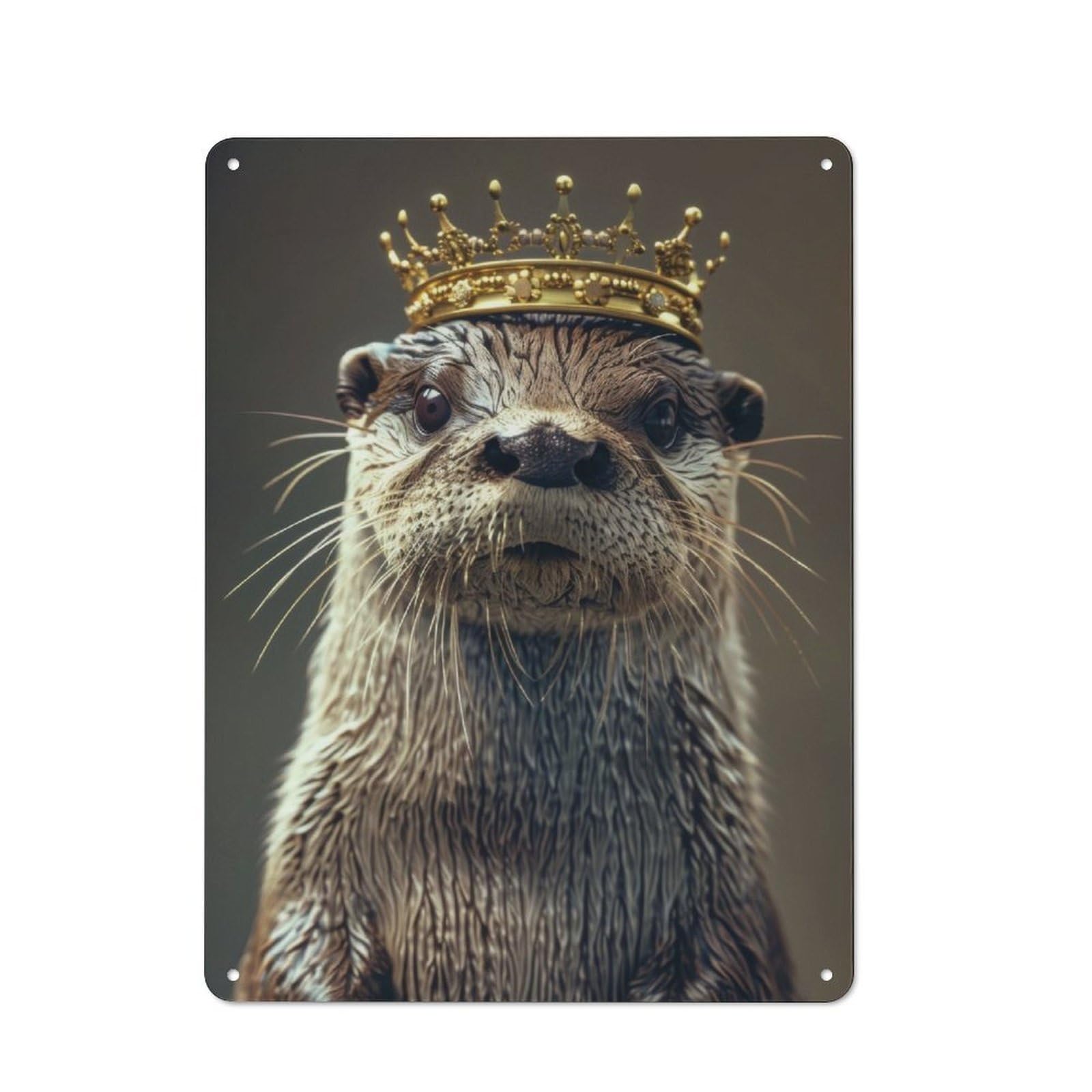 Junmoney Otter Pastel Crown Tin Wall Plaque 40X30cm With For Dining Room Or Kitchen, Winter Wall Decor For Dining Room Decor Fans