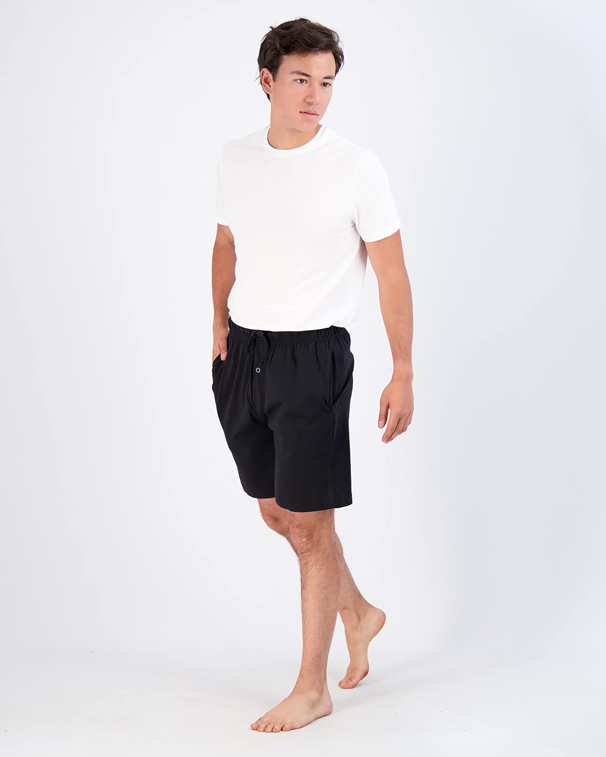 Real Essentials 3 Pack:Mens Cotton Ultra-Soft Knit Sleep Pajama Shorts & Lounge Wear (Available In Big & Tall) - Image 5