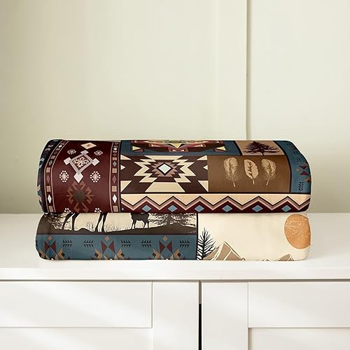 Miniatura 3 de Manta de forro polar de ciervo bohemio, tamaño individual, manta temática de caza de vida silvestre, decoración de cabaña, manta mullida para sofá