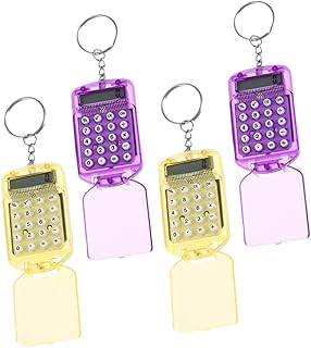 TEHAUX 4 Pçs Mini Computador Crianças Chaveiros Pequena Calculadora Chaveiro Portátil Computadora Para Niños Flip Open Calculadora Contadores Eletrônico Estudante Saco De Plástico
