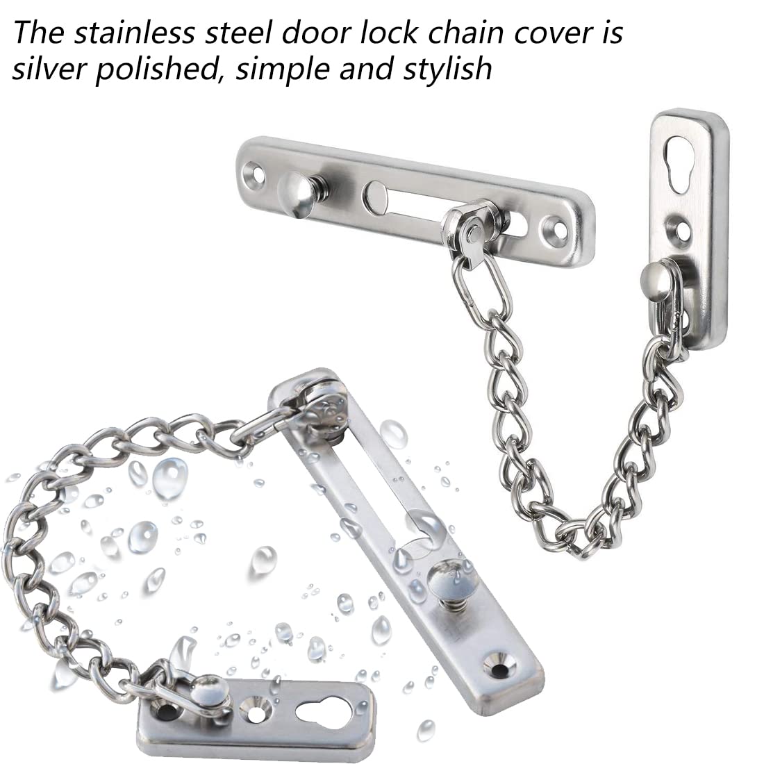 WCHOSOZH Stainless Steel Door Chain Lock, Security Door Latch Lock With