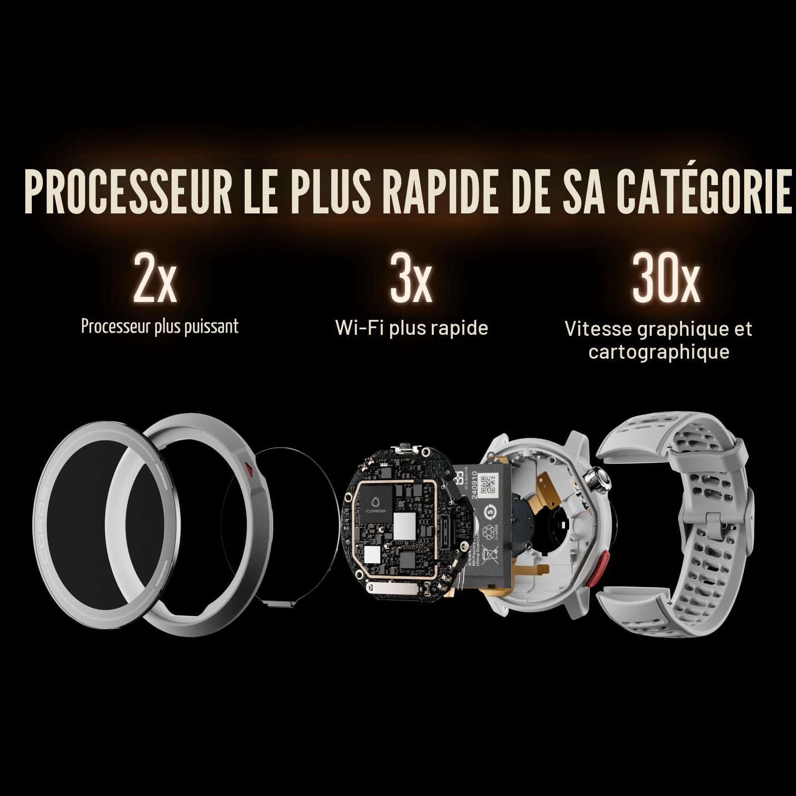 COROS Pace Pro Montre GPS de Sport, écran Tactile AMOLED de 1,3 Pouce, Notre processeur Le Plus Rapide à ce Jour, autonomie de 20 j, Montre de Running, Navigation avec Cartes mondiales Hors Ligne