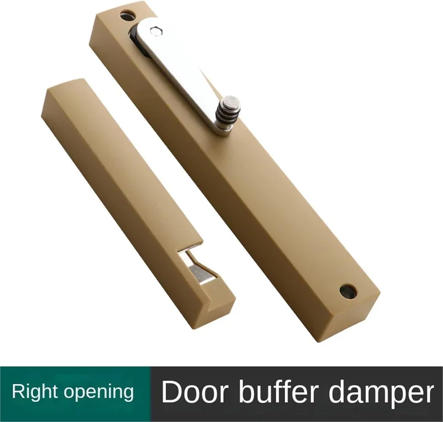 Aluminum Alloy with Buffer Damper Invisible Door Closer Hydraulic Buffer Household Silent Door Closer 1Pcs(Yellow Brown Right)