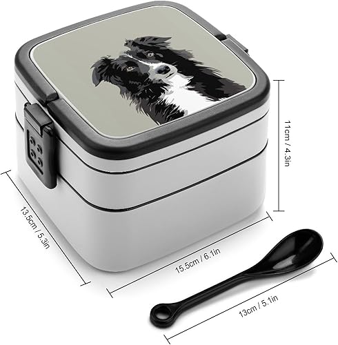 Miniatura 2 de Lindo Collie Dog Bento Box - Lonchera de doble capa para el trabajo y campamento