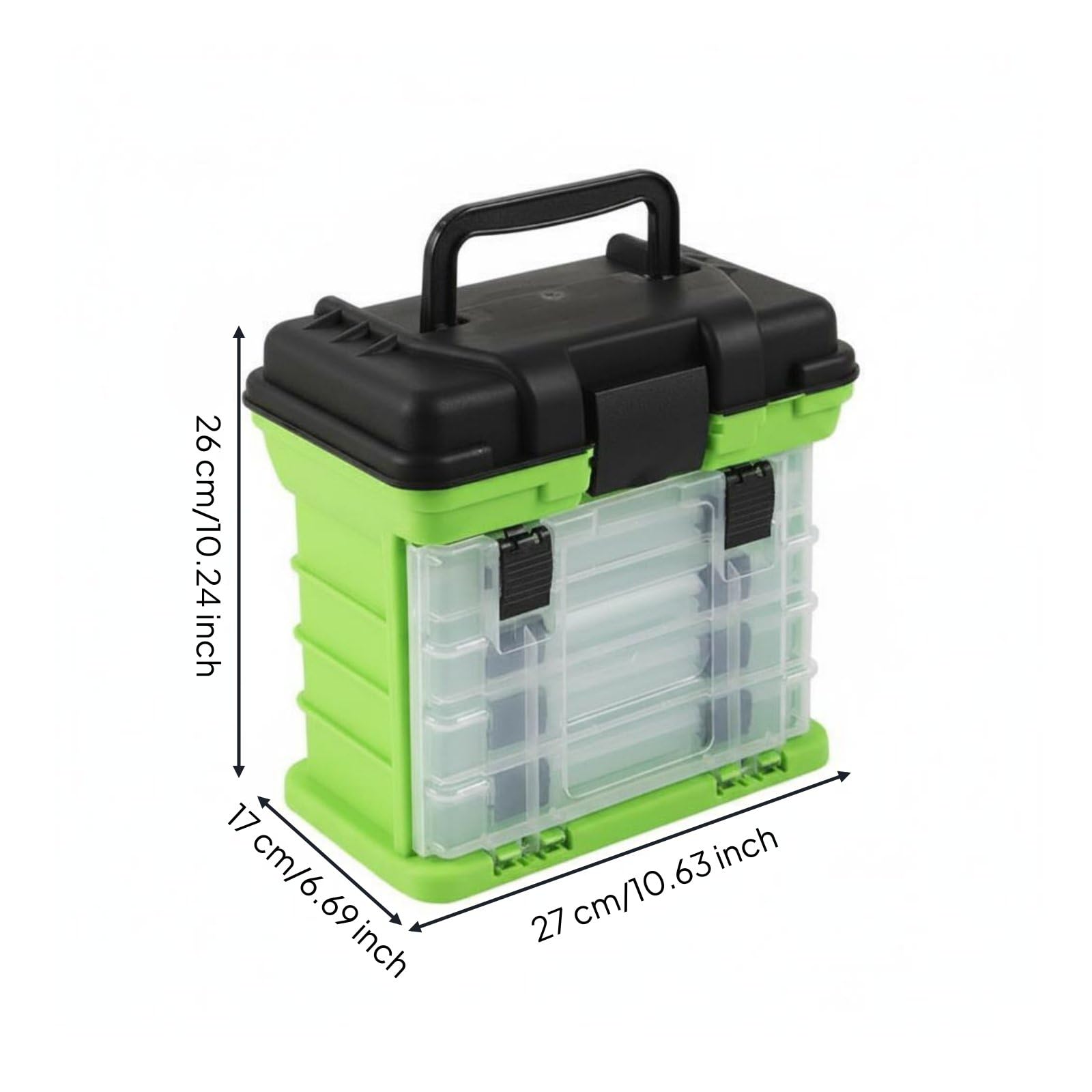 Boîte de Rangement Leurres Boîte à Appâts Boîte à Matériel Coffret de Pêche 4 Niveaux avec Casiers Amovibles en Plastique pour Classer Accessoires par, Rouge