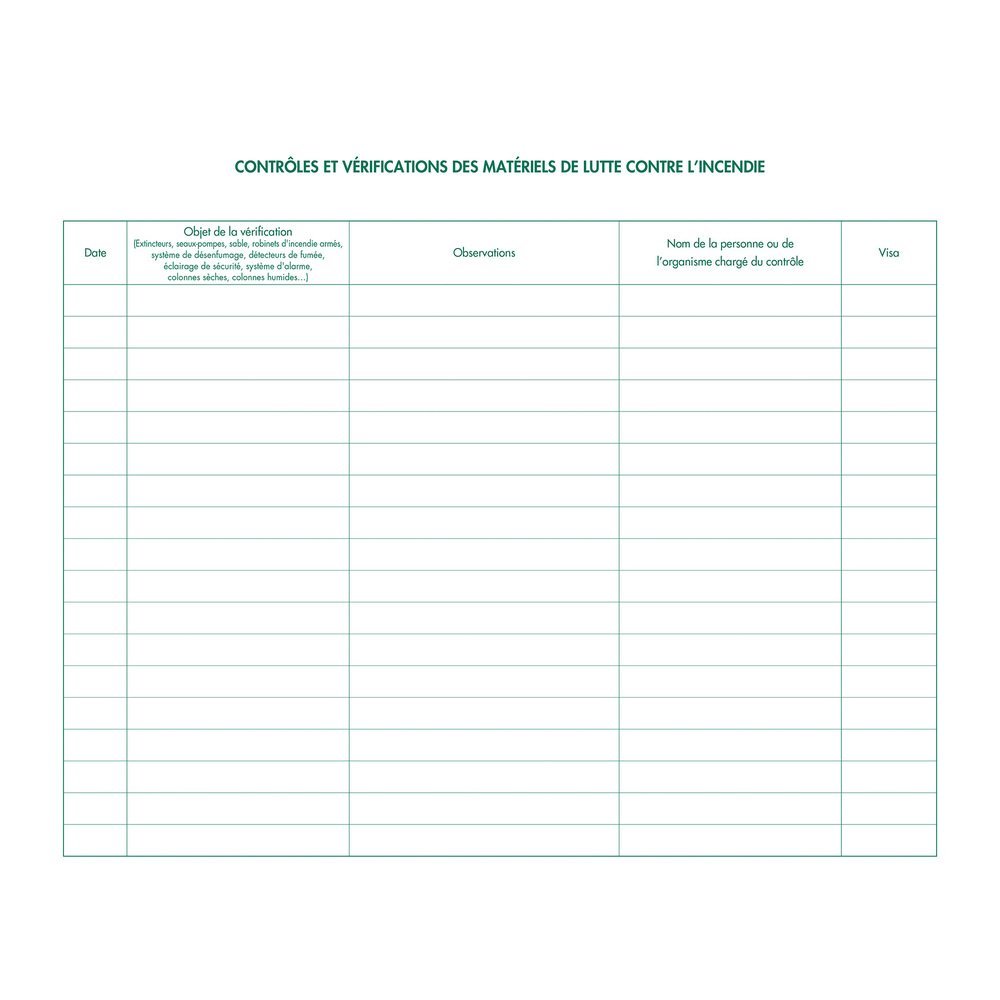 Exacompta - Réf. 6620E - 1 Piqûre 27x32cm - Registre unique du personnel (salariés et stagiaires) - 56 pages & 6623E Registre de sécurité pour les Etablissements Recevant du Public (ERP) 32 pages