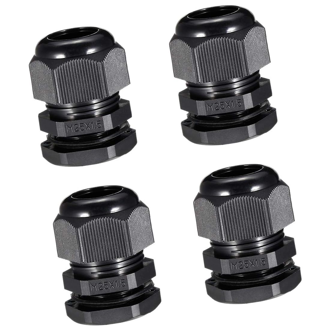 Unifizz 20Pcs M25 Cable Gland – Durable Threaded Wire Connector with Locknut for 12-15mm Dia Cable Wire, Black