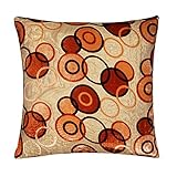 Geometrische Punkte braun Kreise weichen Gold-Brokat Kissenhülle Sofa Bett 16 x 16