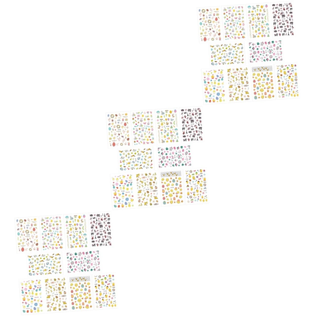 Healeved 3 Set Di Adesivi Per Nail Art Pasquali Per Bambini Fogli Adesivi Per Nail Art Pasquali Per Bambini 10 Pezzi * 3