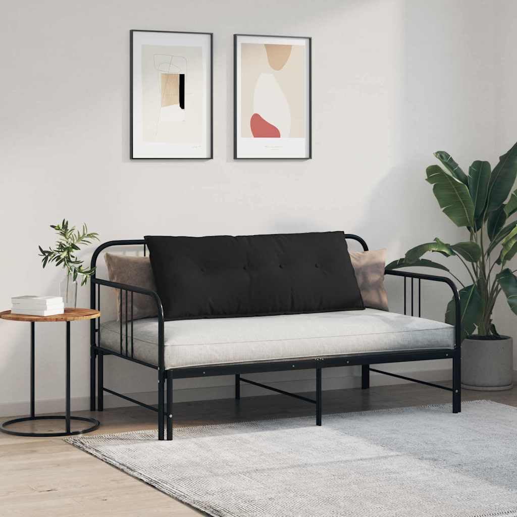 Cojín de respaldo de 120 x 50 cm – Cojín ergonómico para sofá y lectura de microfibra, funda extraíble con cremallera, para un cómodo apoyo lumbar en el salón y dormitorio, color negro