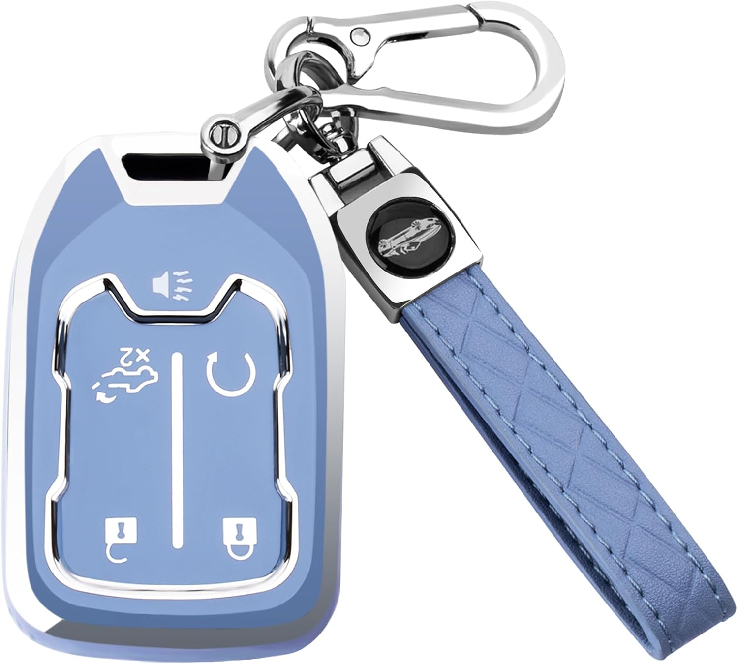XIYANG TRADE for GMC Key Fob Cover with Keychain，Key Case Shell TPU Full Protection Compatible with GMC Chevy Acadia Sierra Terrain Silverado 1500 2500HD 3500HD (Pink, 5 Button)
