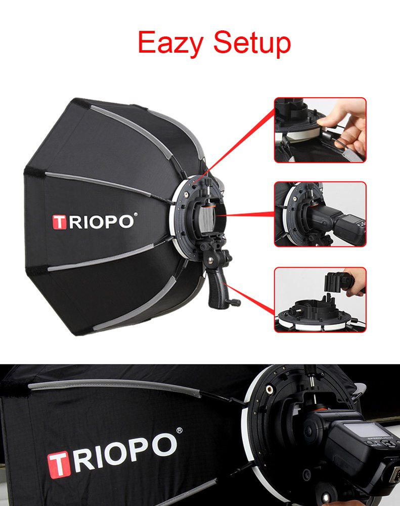 Triopo 90 cm/88,9 cm di profondità ottagonale ombrello Softbox Speedlite flash staffa per Canon Nikon
