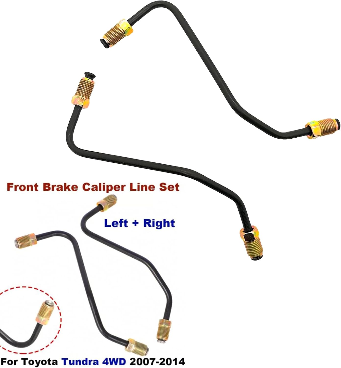 Front Brake Caliper Line, For Toyota Tundra 4WD 2007-2014 Front Brake Caliper Line Set of Left & Right.