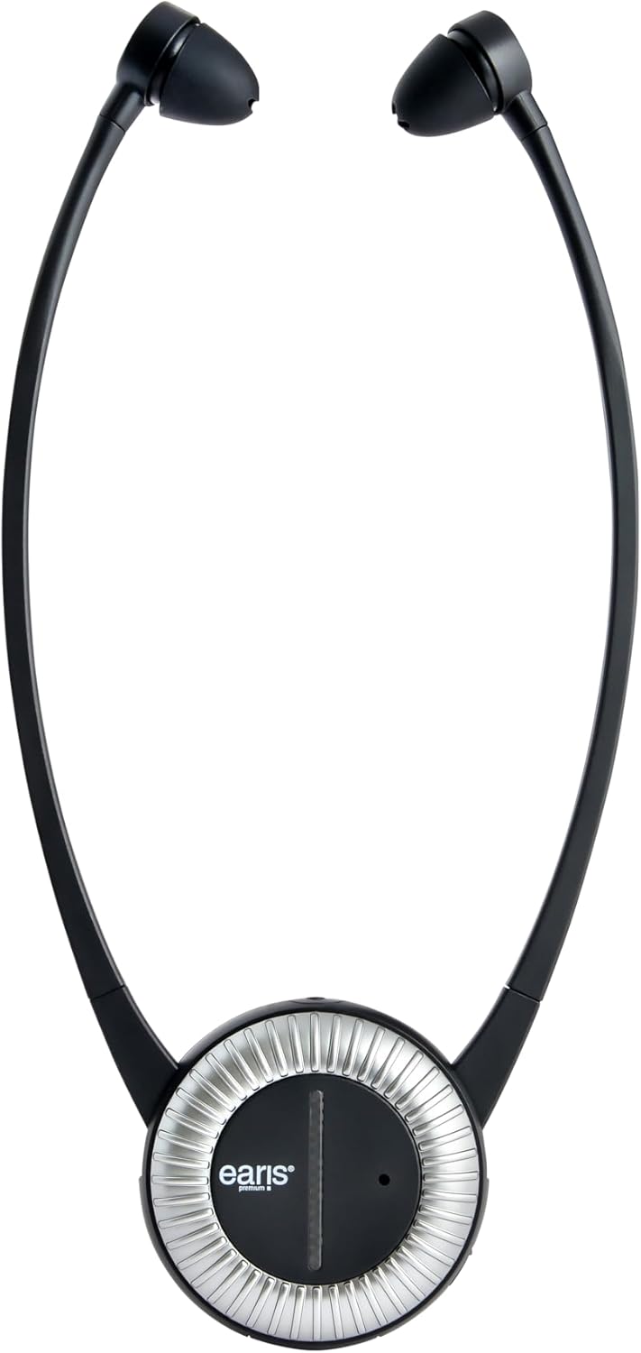 Back view of the Earis Premium headset, showing the balance control knob for left/right audio adjustment.