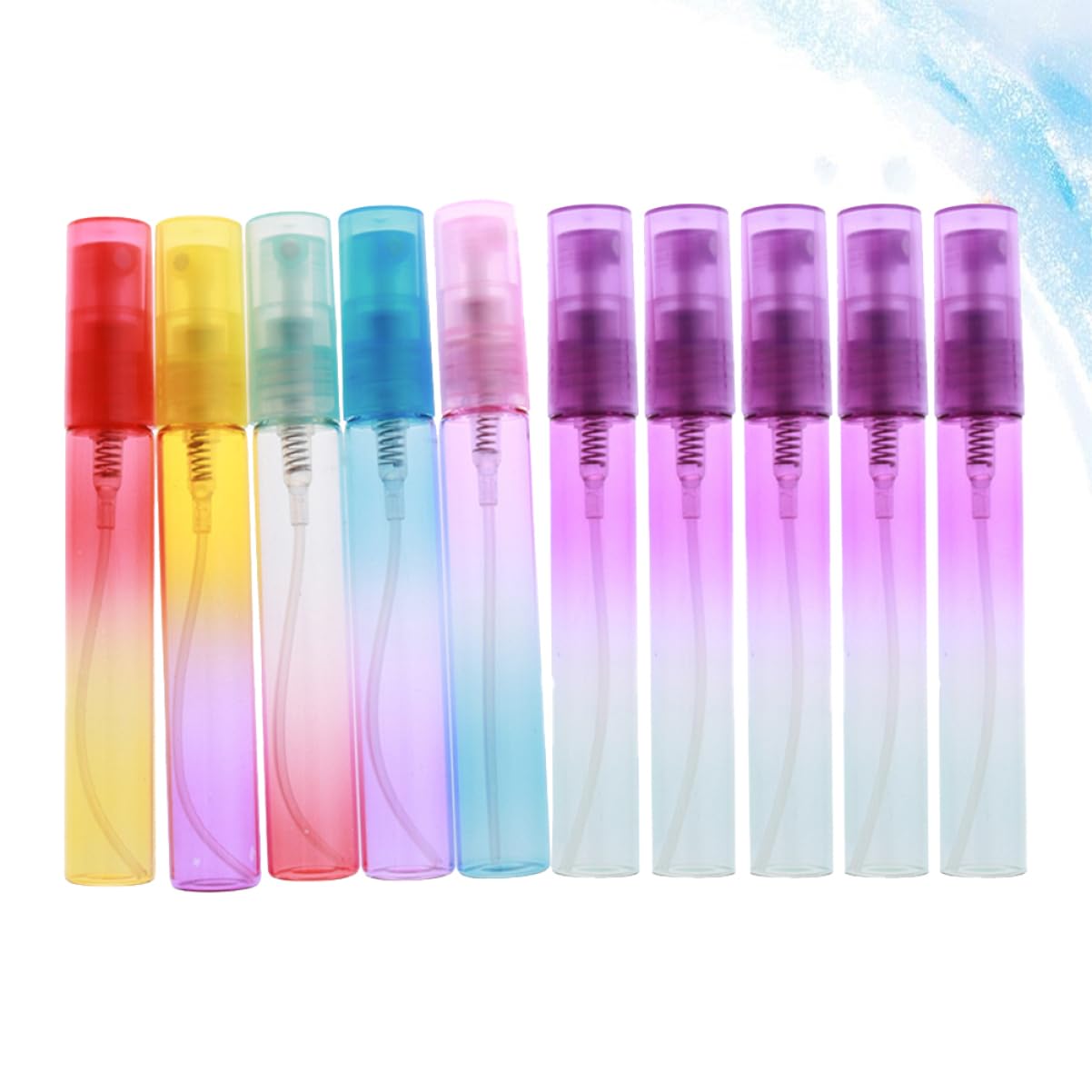24 Pezzi Bottiglie Spray Gradiente in Vetro e Plastica 8ml | Viaggio e Attività All’aperto, Design a Pompa a Vite, Riutilizzabile e Facile da Riporre Colore Casuale