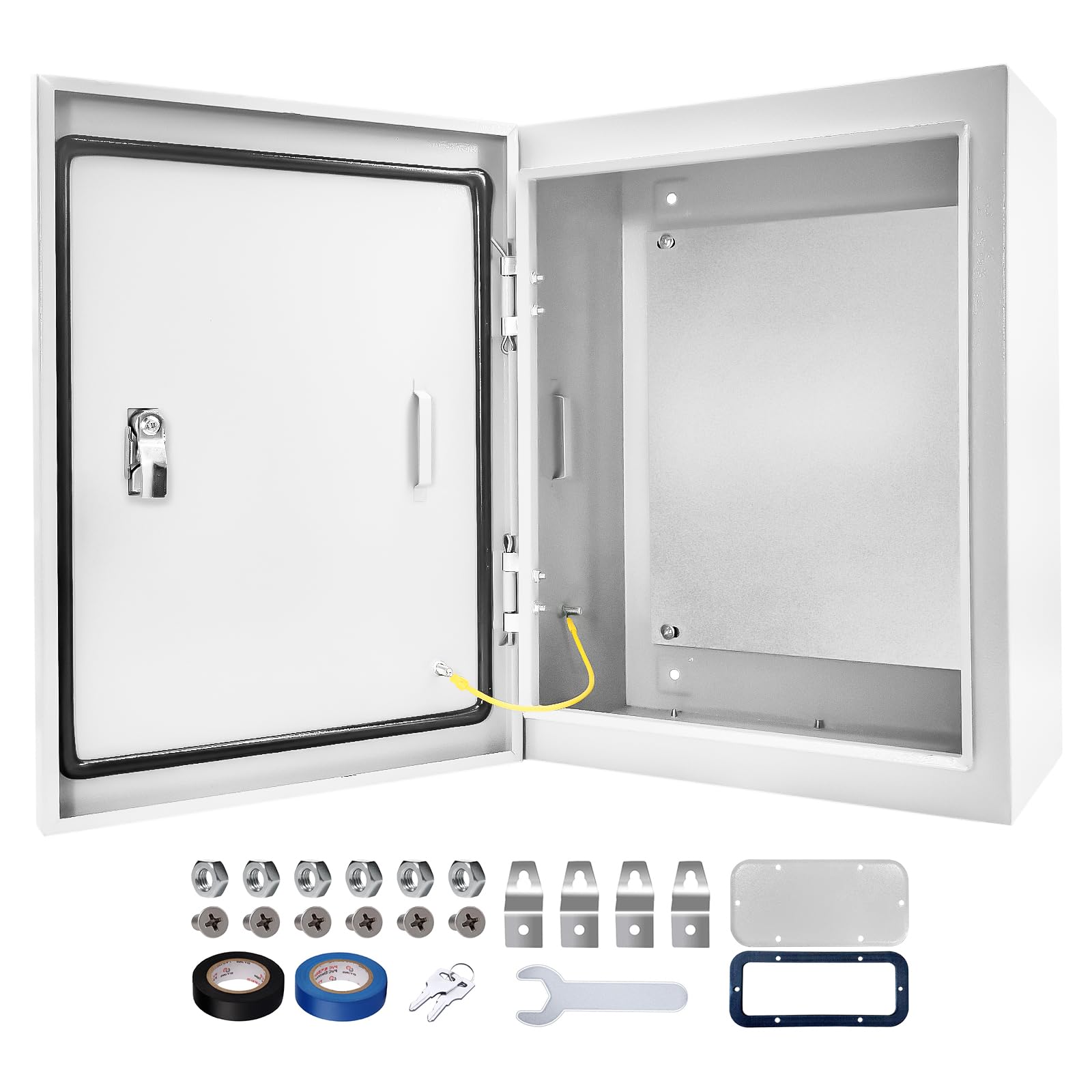 Photo 1 of Outdoor Electrical Box 16 x 12 x 6''D NEMA 4X Enclosure Steel Box, Waterproof & Dustproof Outdoor/Indoor Lockable Electrical Junction Box, with Mounting Plate