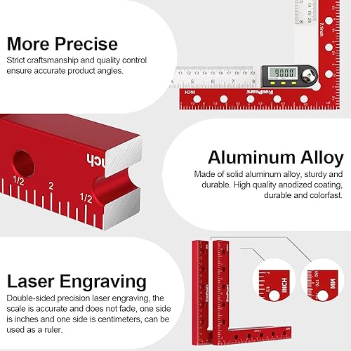 Miniatura 3 de Fivepears Juego de 4 abrazaderas cuadradas de posicionamiento de 90 grados para carpintería, 7.1 x 7.1 pulgadas (7.1 x 7.1 in), abrazadera de