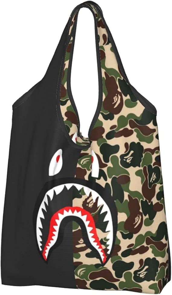 Shark Ape Bape Camo Bolsa de compras extra grande reutilizable plegable