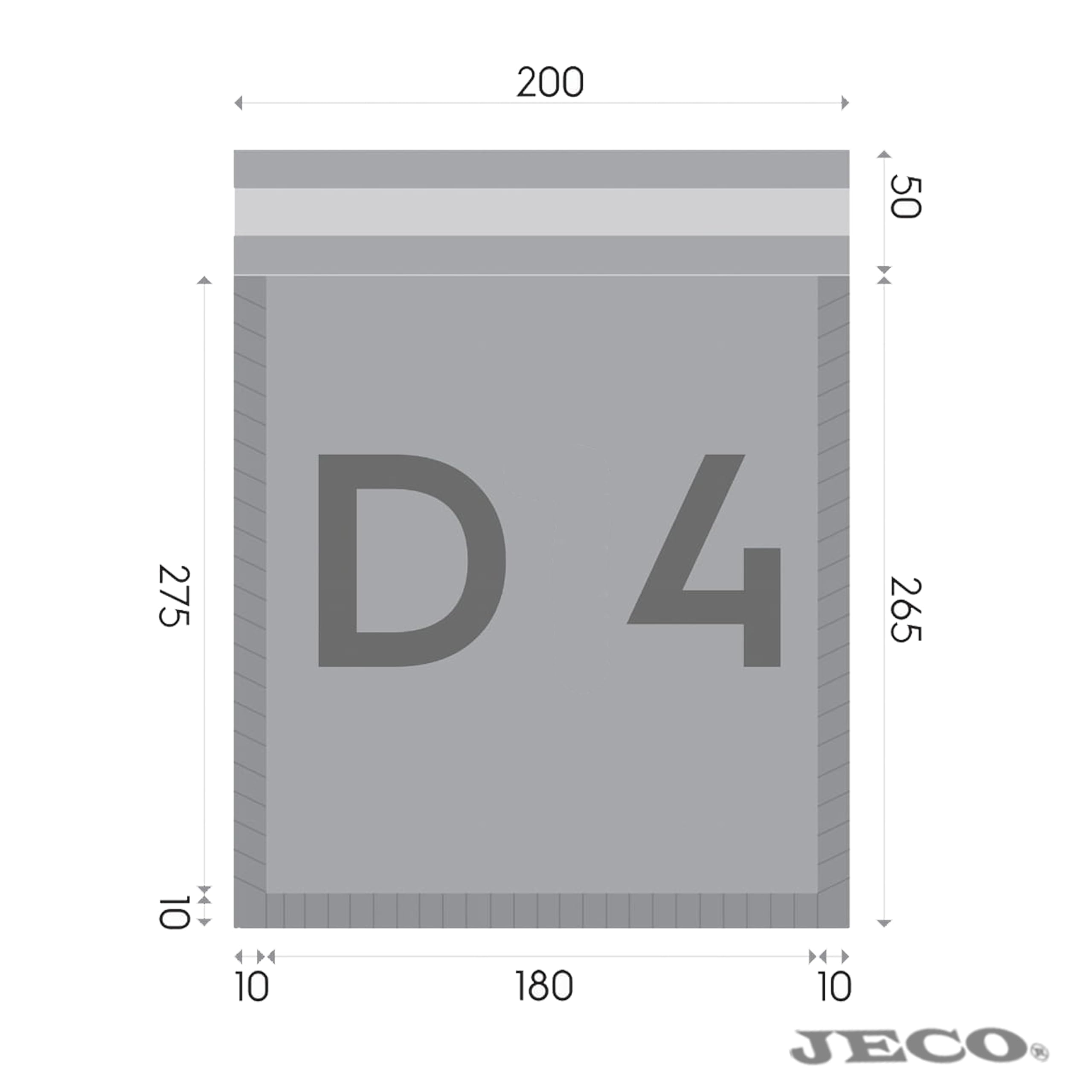 Jeco - Lot de 800 enveloppes à bulles d'air blanches taille D/4 int. 180 x 265 mm pochettes matelassées kraft d'expédition PRO