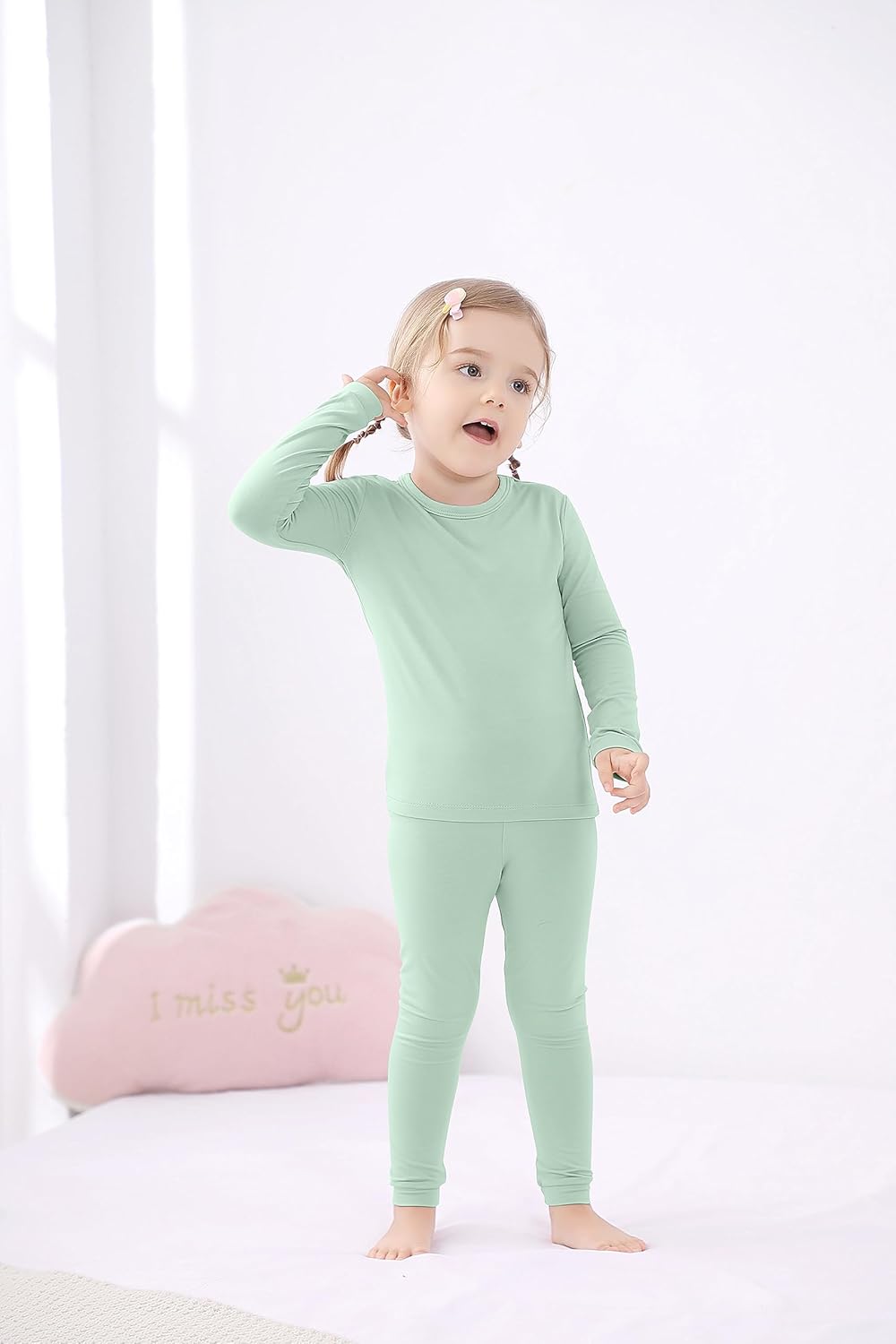 GUISBY Rayon made from Bamboo Pajamas Sets, Kids Toddler Boys Girls Daily Snug Fit Sleepwear Set