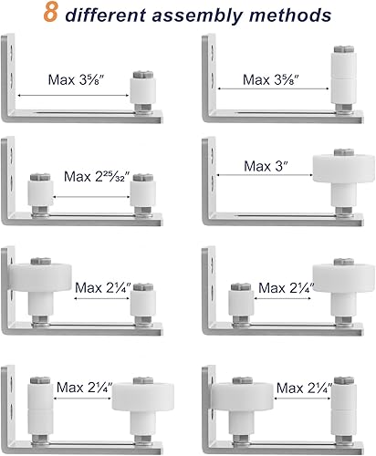 Miniatura 3 de SMARTSTANDARD Guía de piso de puerta corredera de granero para rodillo inferior ajustable  8 opciones de configuración para aficionados al bricolaje