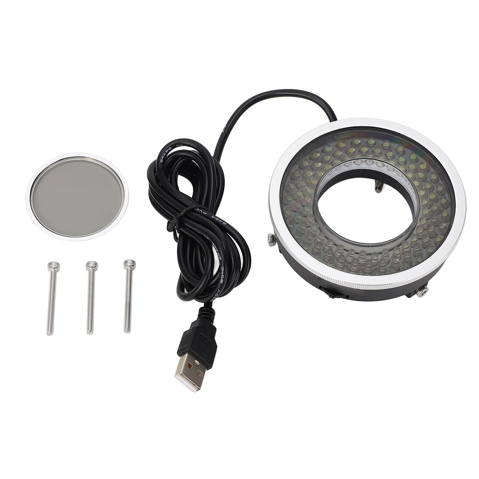 Microscopio Fuente de Luz Polarizada Luz Circular LED óptico de Metal 96 Cuentas Apertura Giratoria Visualización Clara para Inspección de Cámara Estéreo Trinocular Binocular Monocular