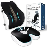 Travel Ease Set Cuscino per Sedia in Schiuma di Memoria e Supporto Lombare