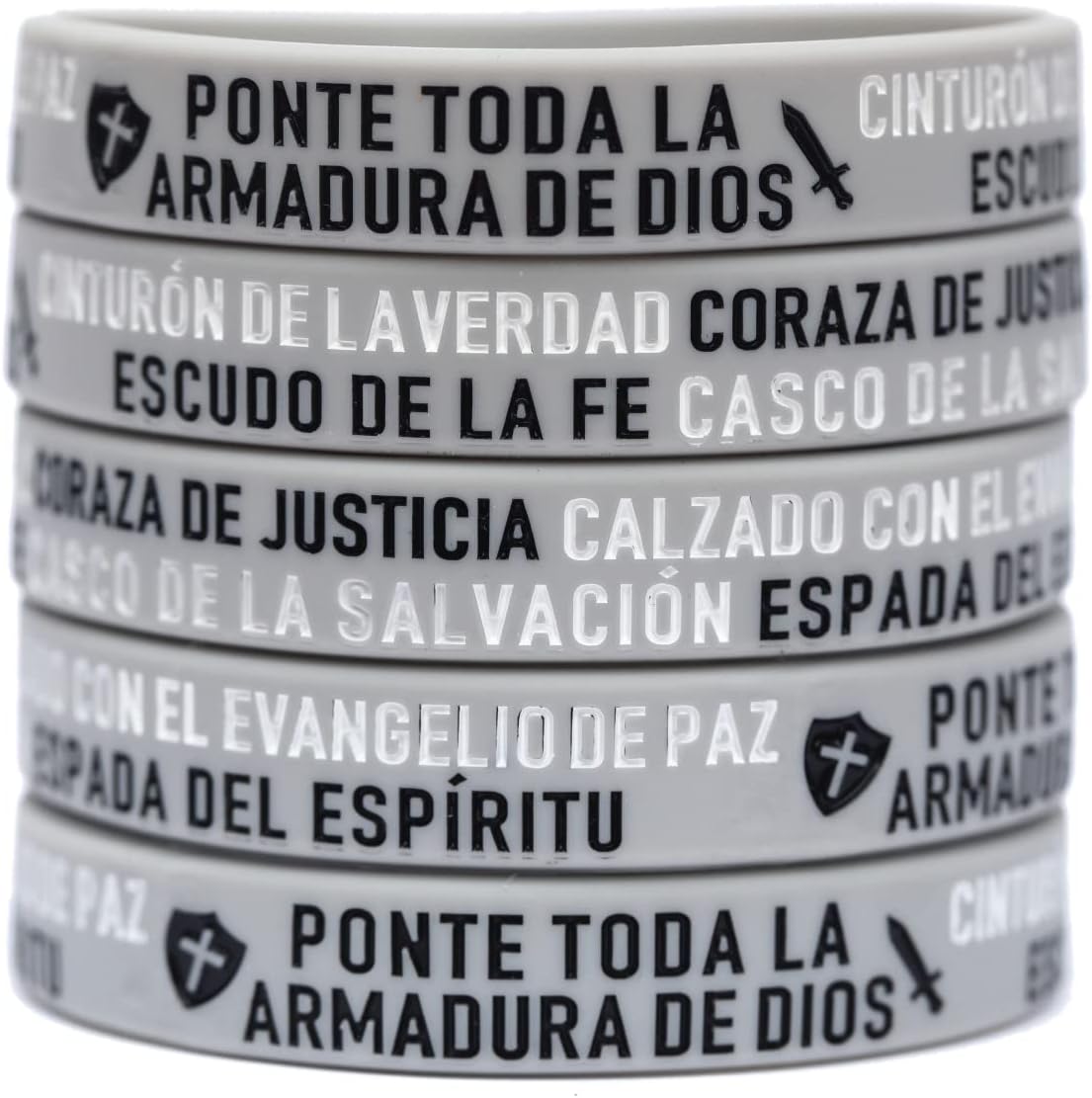 Armadura de Dios Wristband Set (from 2 to 100 Bands) Armor of God in Spanish
