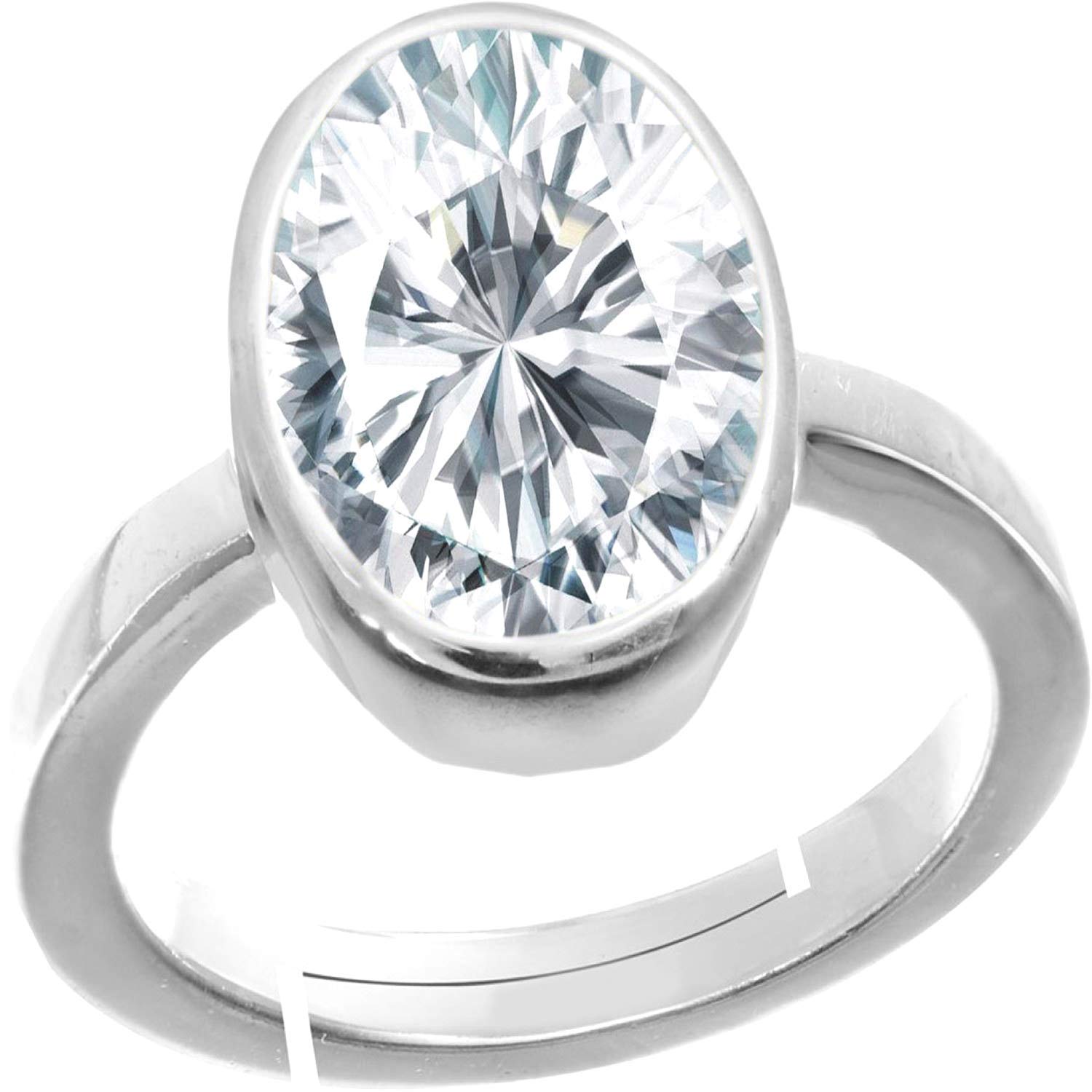 Certified 7.25 Ratti Jarkan Precious Gemstone Natural Zircon Stone Rashi Ratna Ashtadhatu Adjustable Silver Ring for Astrological Purpose for Men and Women