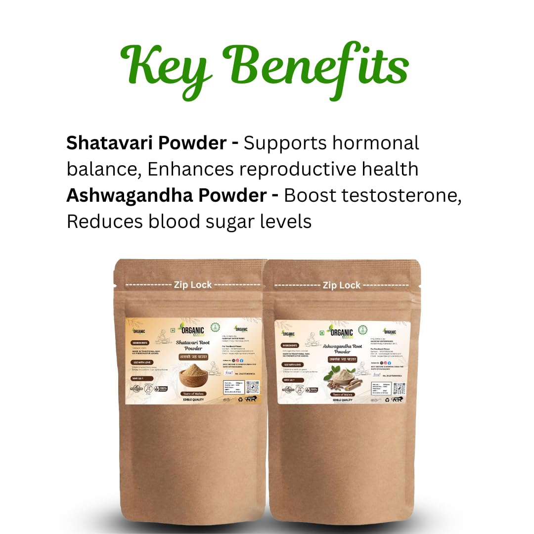 Ashwagandha & Shatavari Root Powder (100g Each) | Pure & Natural | Energy, Immunity & Hormonal Balance | Ayurvedic Herbal Supplement (200 gm) — Amazon image 4
