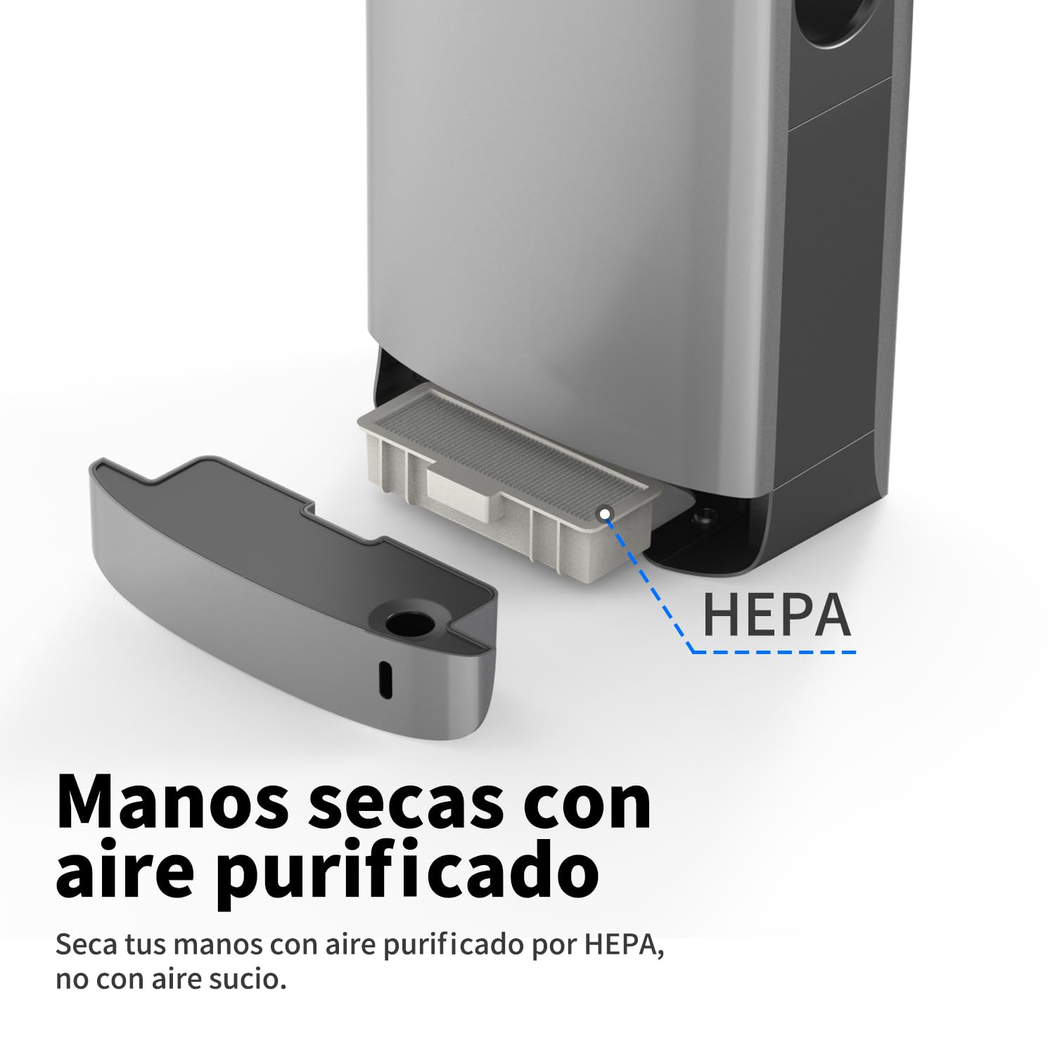 AIKE Swan Secamanos Slim con Filtro HEPA, Diseño Curvo Elegante y Estética Minimalista para Baños Modernos, 220V Modelo AK2065