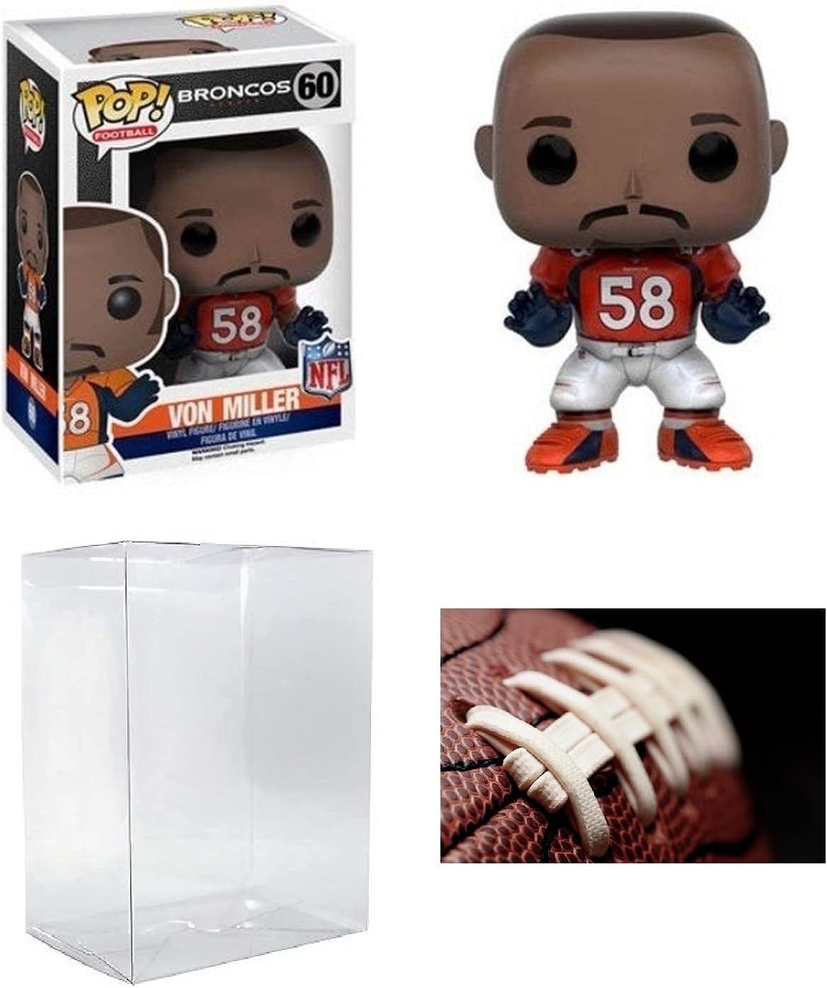 Pop NFL: Von Miller Denver Pop # 60 Vinyl Figure (Bundled with EcoTek Pop Box Protector Case)