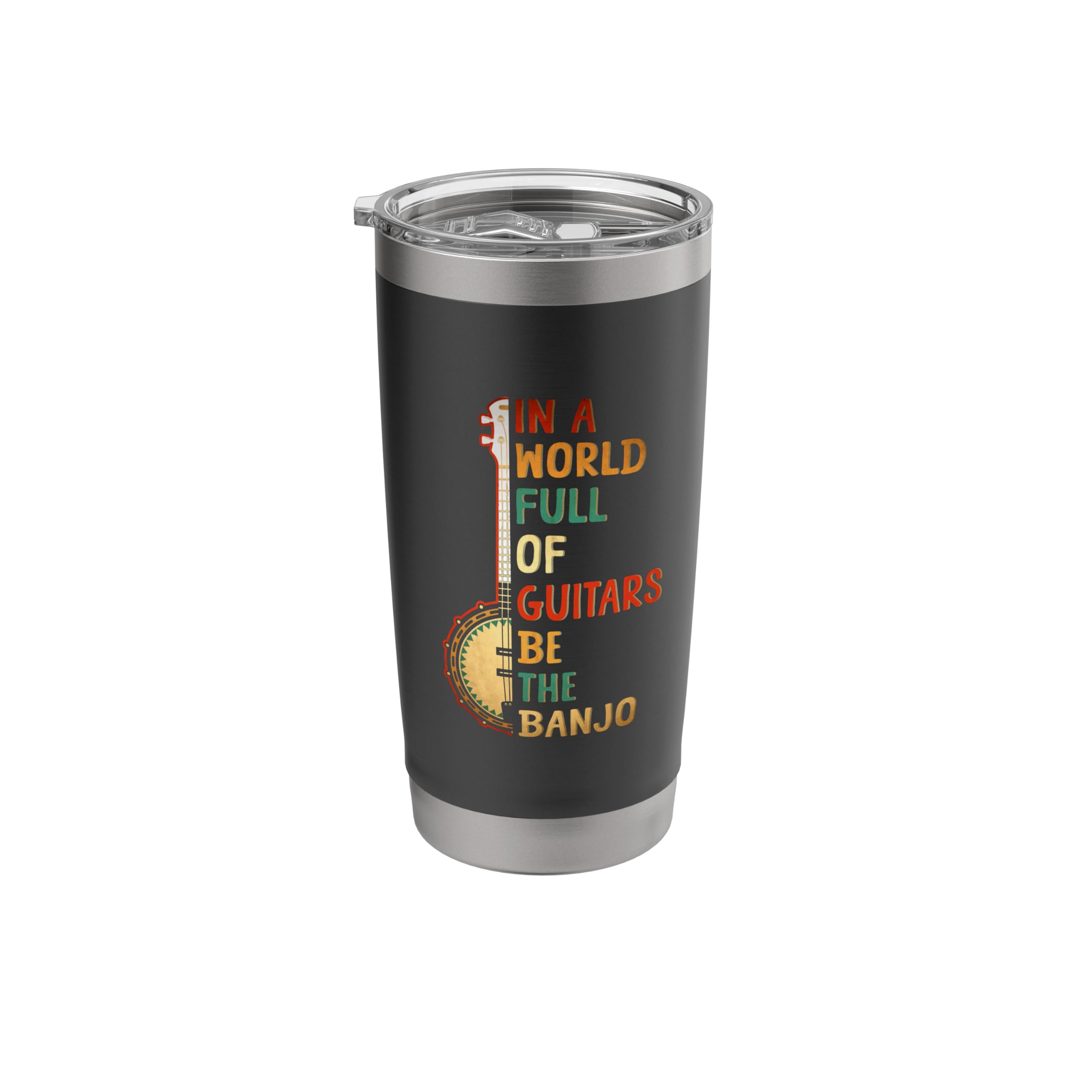In A World Full Of Guitars Be The Banjo Sunset Instrument Stainless Steel Insulated Tumbler