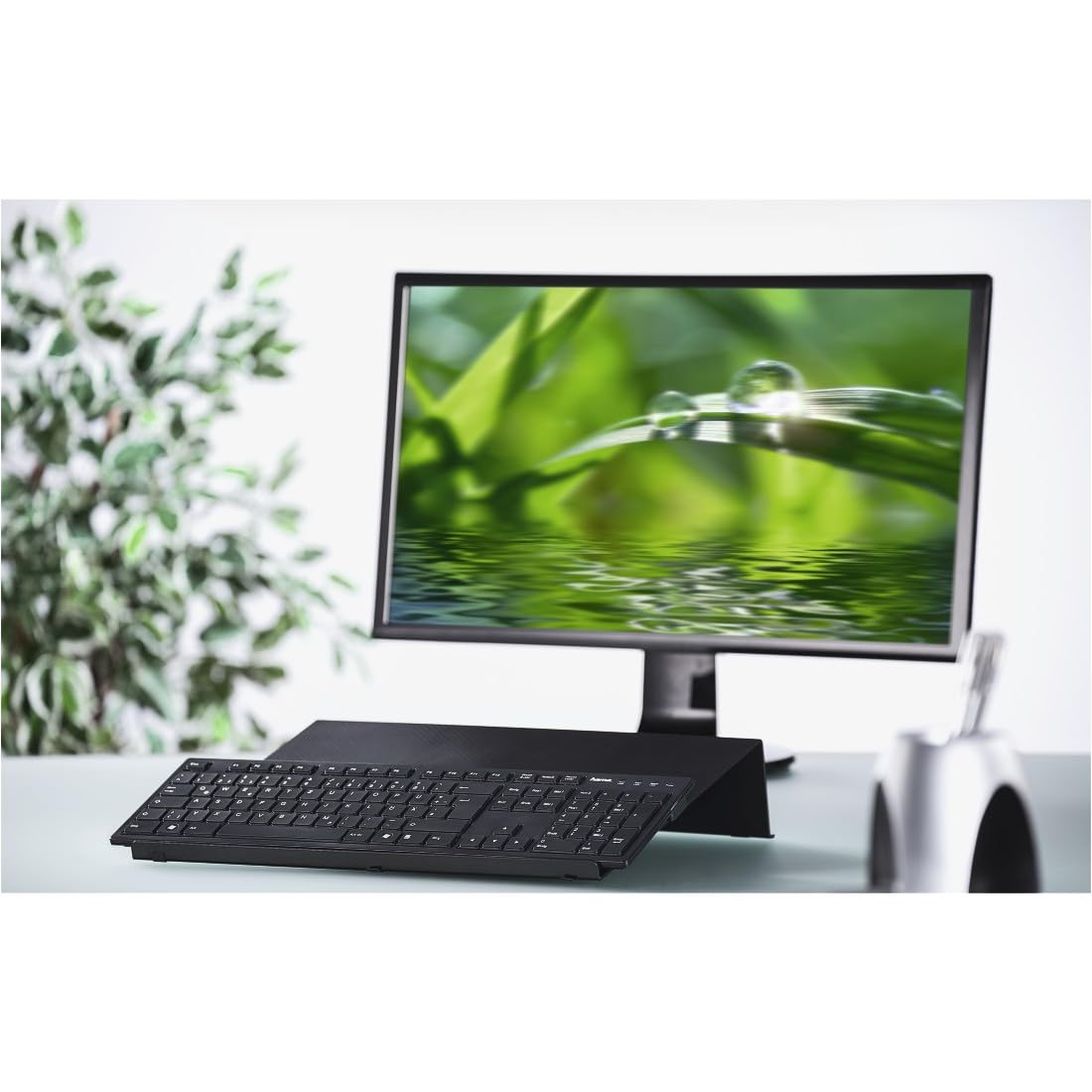 HAMA Supporto Fisso per Notebook in Simil Carbonio, Nero