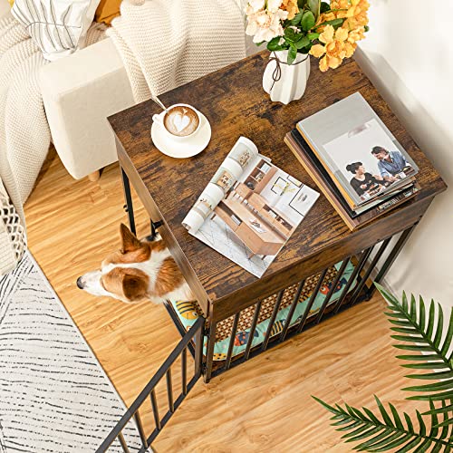 HOOBRO Dog Crate Furniture, Wooden Dog House, Decorative Dog Kennel with Drawer, Indoor Pet Crate End Table for Small… - Image 4