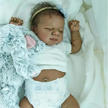 Zero Pam Black Reborn Baby Dolls Silicone Full Body Girl, 19 Inch African American Realistic Baby Dolls Girl, Lifelike Newborn Babies Doll Sleeping Like Real Babies for Girls Toys