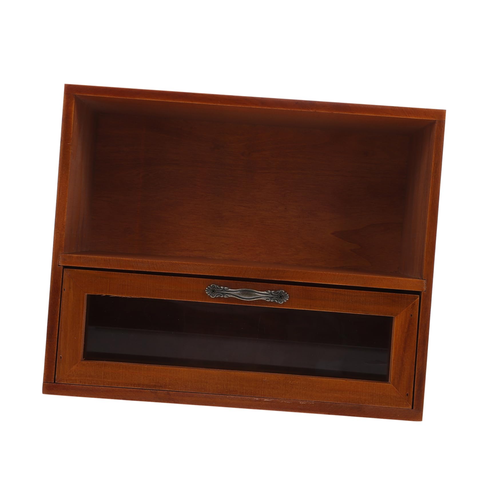 Organizzatore da Scrivania in Legno Marrone Cassetti Acrilici Resistenti, Contenitore Piccolo per Oggetti, per Home Storage e L'organizzazione di Cancelleria