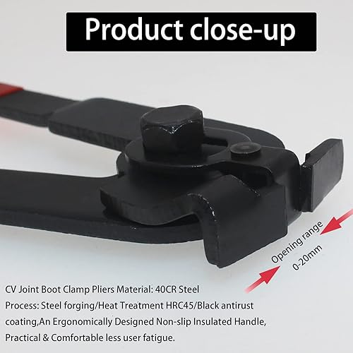 Miniatura 5 de Kit de 22 Piezas de Alicates Universales para Abrazaderas de Fuelle de Junta CV con Alicates para Banda de Fuelle CV, 20 Bandas de Crimpado, Oreja