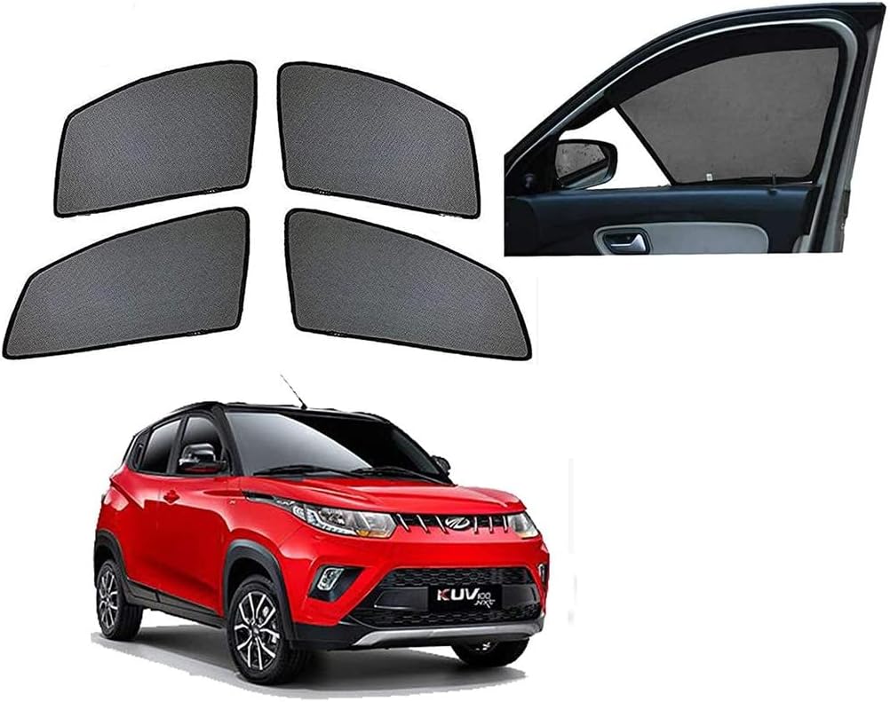 Jeet Enterprises Premium Car Half Side Windows Fix Curtains for Kuv 100 Set of 4pc
