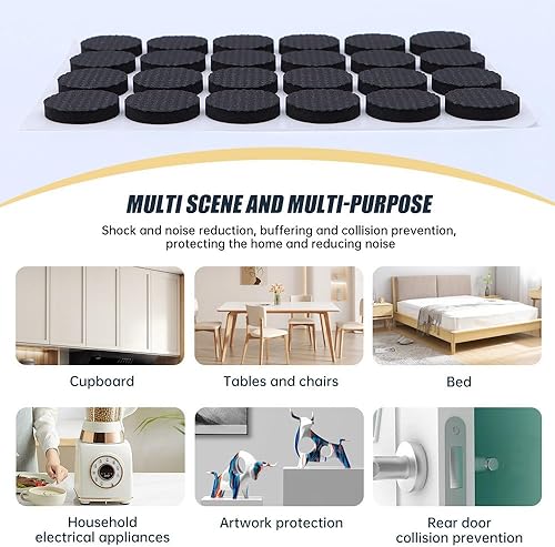 Miniatura 5 de 30 almohadillas antideslizantes para muebles de 1 pulgada, agarre de superficie adhesiva de espuma para muebles, protectores de suelo de goma,